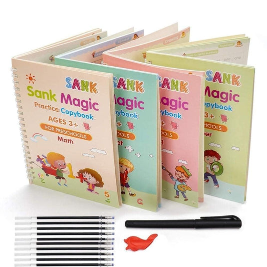 Sank Magic Practice Copybook | 4 BOOK +1 PEN + 10 REFILL
