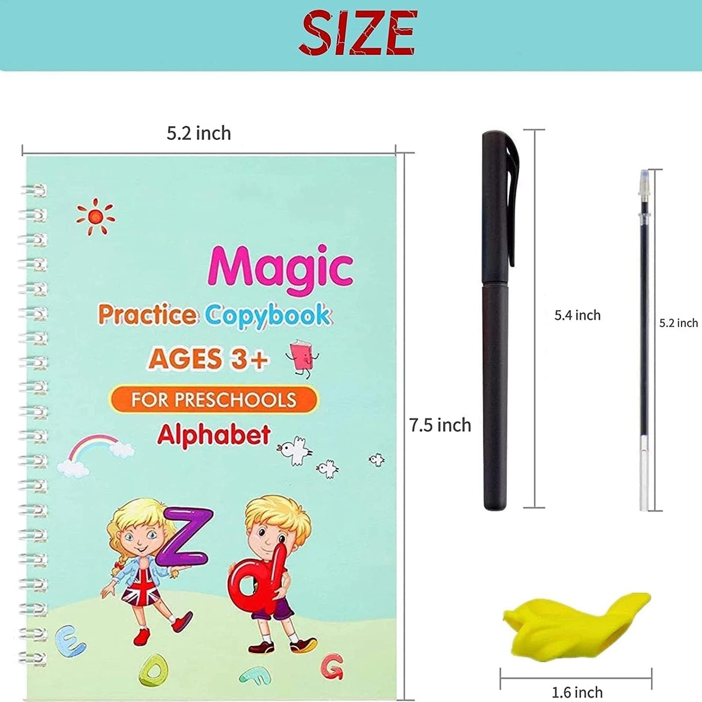 Sank Magic Practice Copybook | 4 BOOK +1 PEN + 10 REFILL