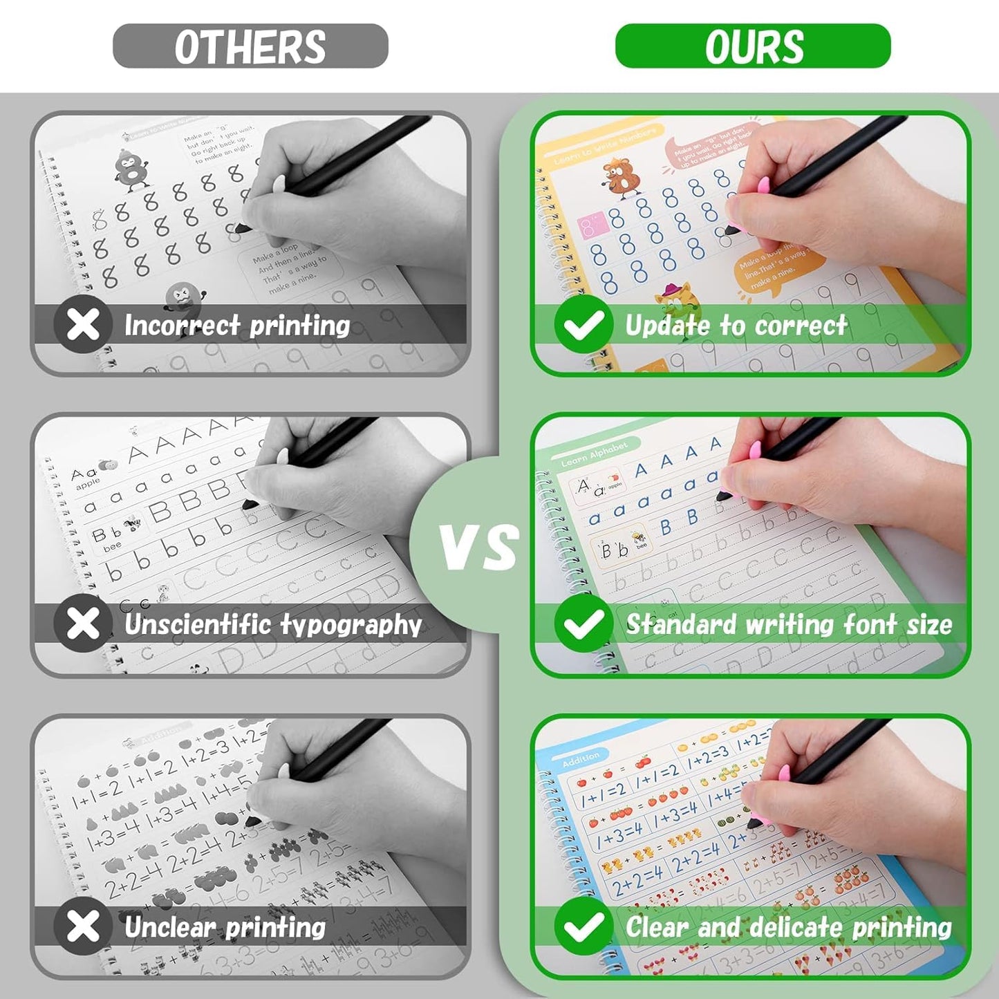 Sank Magic Practice Copybook | 4 BOOK +1 PEN + 10 REFILL